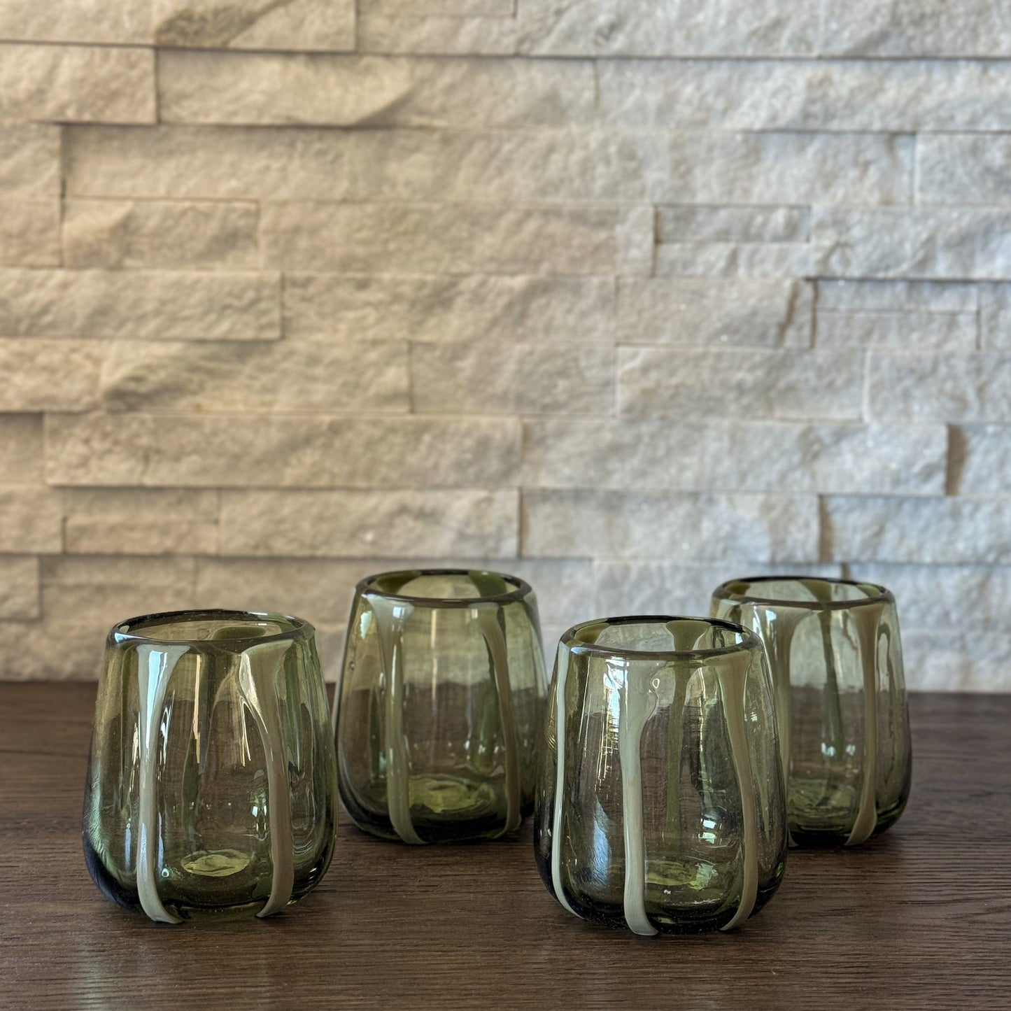 Olivia Olive Glass (Set of 4)